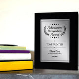 Signs ByLITA Customizable Cursive Font Achievement Black Frame Wooden Plaque | Optional Easel Mount | Recognition Gift for Students, Employees, Special Achievement and Corporate Awards