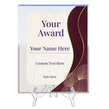Signs ByLITA Personalized Acrylic Award Plaque with Elegant Borders Design – Custom Engraved Clear Desk Award, Recognition Gift, Office Decor (Multiple Sizes)