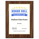 Honor Roll Recognition Personalized (Wooden) Wall Plaque With Easel Acrylic Stand | Certificates & Achievements