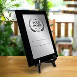 Signs ByLITA Customizable Black Frame Wooden Award Plaque | Optional Easel Mount | Personalizable Recognition Gift for Winners of Awards, Certificates and Achievements