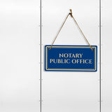 Notary Public Office 5" x 10" Hanging Wall or Door Sign | Legal and Court House Rustic Twine Signage