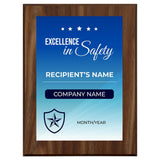 Safety Award (Wooden) Wall Plaque With Easel Acrylic Stand | Certificates & Achievements Personalized Wall Prints (Plaques)