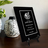 Thank You For Your Service Military and First Responders Customizable Black Frame Award Plaque | Easel Mount Option | Patriotic Recognition of Achievement and Service Personalizable Plaques