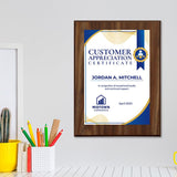 Customer Appreciation Certificate (Wooden) Wall Plaque With Easel Acrylic Stand | Certificates & Achievements Personalized Wall Prints (Plaques)