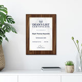 Dean’s List Certificate Personalized (Wooden) Wall Plaque With Easel Acrylic Stand | Certificates & Achievements