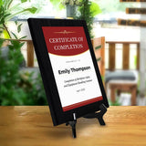 Certificate of Completion (Wooden) Wall Plaque With Easel Acrylic Stand | Certificates & Achievements Personalized Wall Prints (Plaques)
