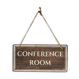 Conference Room 5" x 10" Hanging Wall or Door Sign | Legal and Court House Rustic Twine Signage