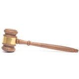 Gavels Fast Wooden Walnut Gavel and Square Sound Block for Judge Lawyer Auction - Not Engraved (Gold Band)