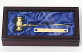 8" Solid Brass Gavel inside case