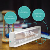 Frosted Acrylic Desk Name Plate - Office Desk Accessories Décor