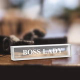 Frosted Acrylic Desk Name Plate - Office Desk Accessories Décor