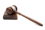 Gavels Fast Wooden Walnut Gavel w/Square Sound Block - Not Engraved (Silver Band)